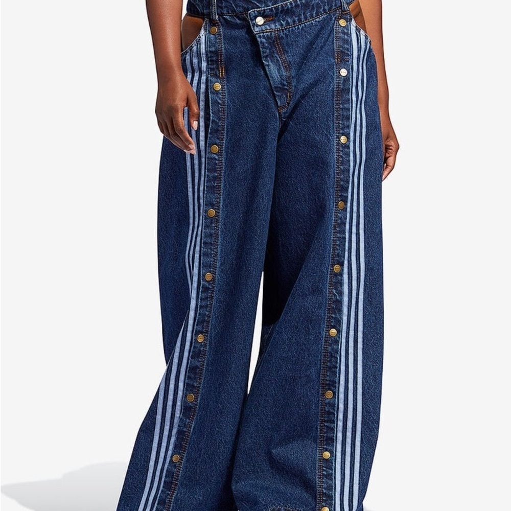 IVY PARK Blue Wide Leg Jeans with White Stripes - Picture 5 of 11